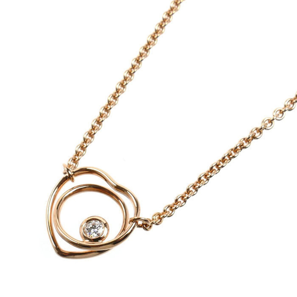 HERMES Vertige Coeur Necklace H119311B, 18KPG Pink Gold, Diamond, 6.9g, 40-42...
